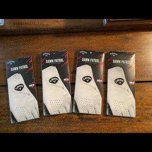 4 Callaway dawn patrol golf gloves.  Mens Size L left.